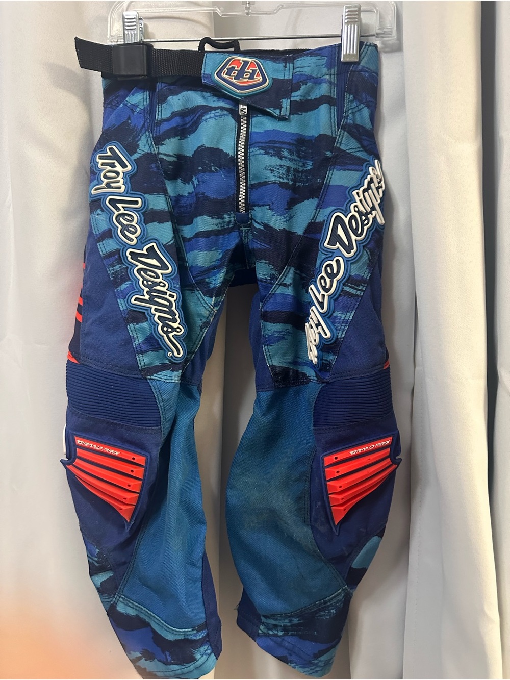 Troy Lee Designs Kids Blue Motocross Pants with Red Accents